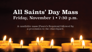 Advertisement for All Saints Day mass